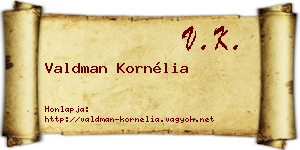Valdman Kornélia névjegykártya
